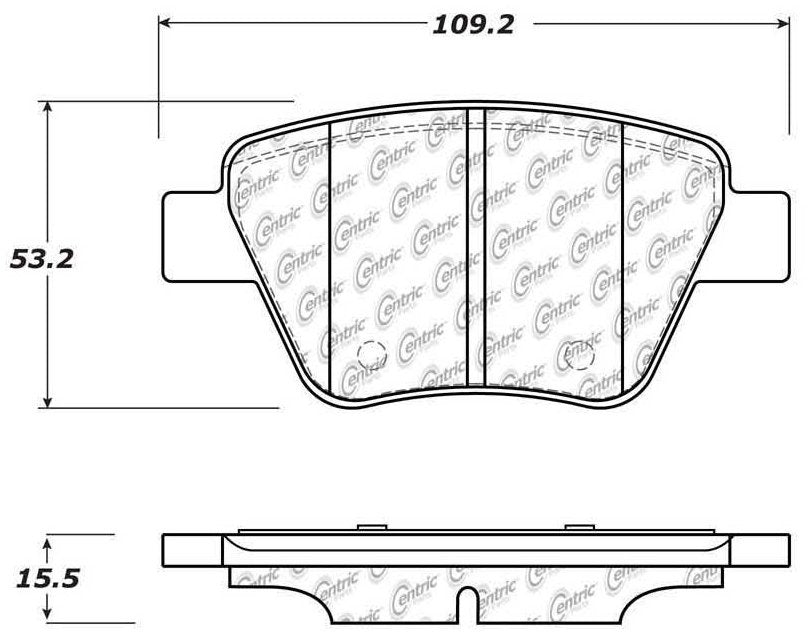 Centric Parts Disc Brake Pad Set Posi Quiet Extended Wear with Shims for 2005-2012 Audi A3 106.14560