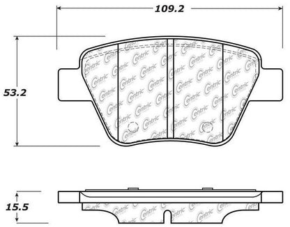 Centric Parts Disc Brake Pad Set Posi Quiet Extended Wear with Shims for 2005-2012 Audi A3 106.14560