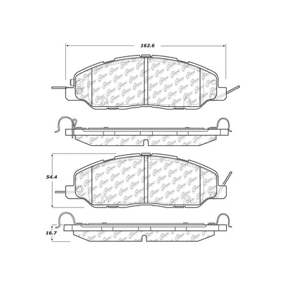 Centric Parts Disc Brake Pad Set Posi Quiet Extended Wear with Shims and Hardware for 2011-2014 Ford Mustang 106.14630