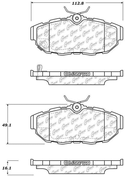 Centric Parts Disc Brake Pad Set Posi Quiet Extended Wear with Shims and Hardware for 2011-2014 Ford Mustang 106.14650