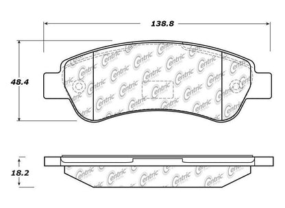 Centric Parts Disc Brake Pad Set Posi Quiet Extended Wear with Shims for 2014-2020 Ram ProMaster 1500 2500 3500 Rapid 2017-2019 106.14901