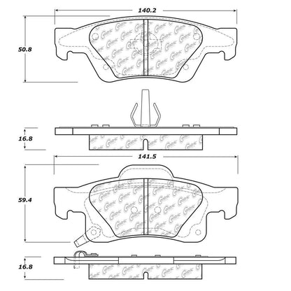 Centric Parts Disc Brake Pad Set Posi Quiet Extended Wear with Shims and Hardware for Dodge Durango 2020-2011 Jeep Grand Cherokee 2021-2011 106.14980