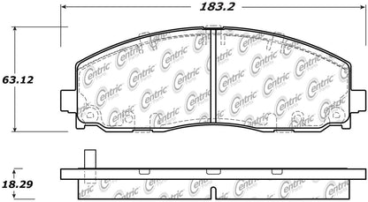 Centric Parts Disc Brake Pad Set Posi Quiet Extended Wear with Shims and Hardware for 2017-2022 Chrysler Pacifica