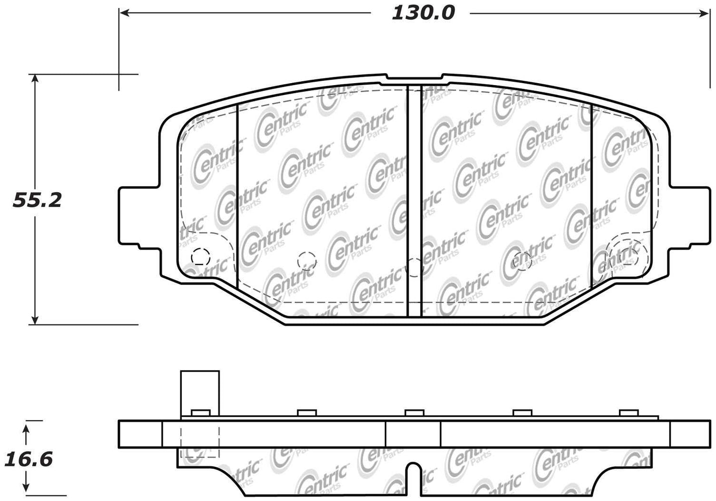 Centric Parts Disc Brake Pad Set Posi Quiet Extended Wear with Shims and Hardware for 2016-2012 Chrysler Town & Country, 2020-2012 Dodge Grand Caravan, Journey, Ram C/V, Volkswagen Routan 106.15960