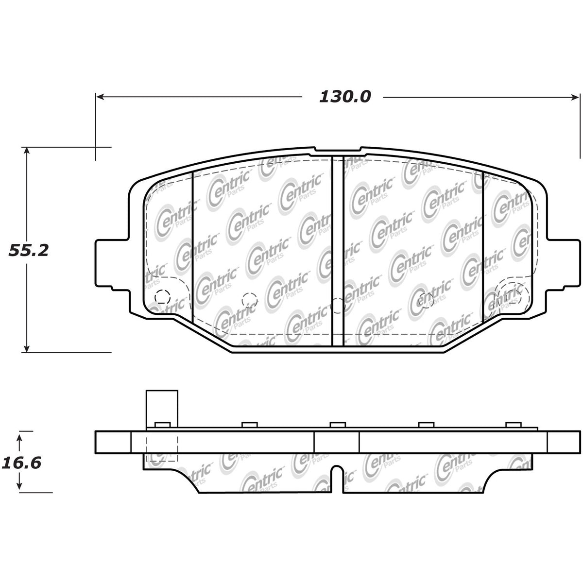 Centric Parts Disc Brake Pad Set Posi Quiet Extended Wear with Shims and Hardware for 2016-2012 Chrysler Town & Country, 2020-2012 Dodge Grand Caravan, Journey, Ram C/V, Volkswagen Routan 106.15960