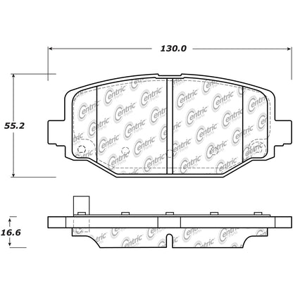 Centric Parts Disc Brake Pad Set Posi Quiet Extended Wear with Shims and Hardware for 2016-2012 Chrysler Town & Country, 2020-2012 Dodge Grand Caravan, Journey, Ram C/V, Volkswagen Routan 106.15960