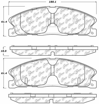 Centric Parts Disc Brake Pad Set Posi Quiet Extended Wear with Shims and Hardware for Ford Explorer 2013-2019 Police Interceptor 2013-2019