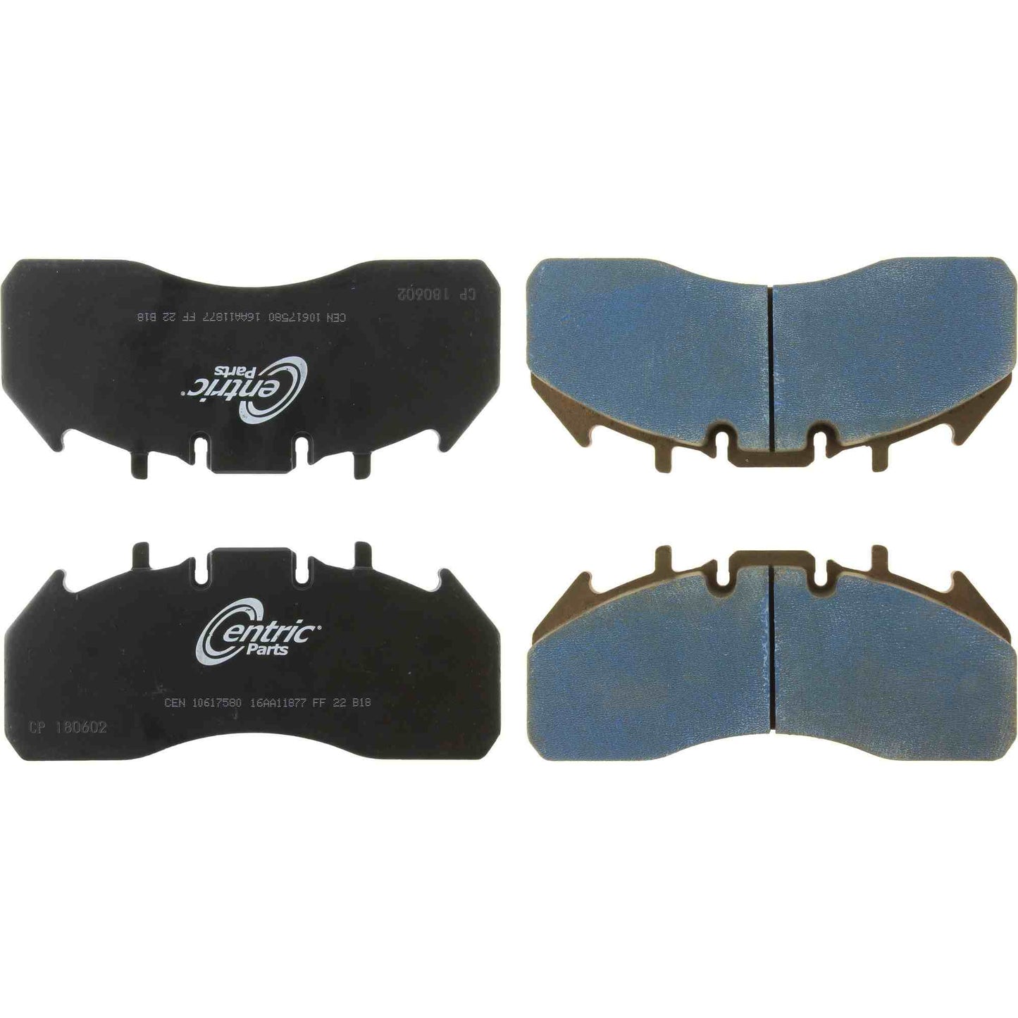Centric Parts Disc Brake Pad Set with Long wearing Semi-Metallic friction formula for 2009-2017 Volvo 9700 106.17580