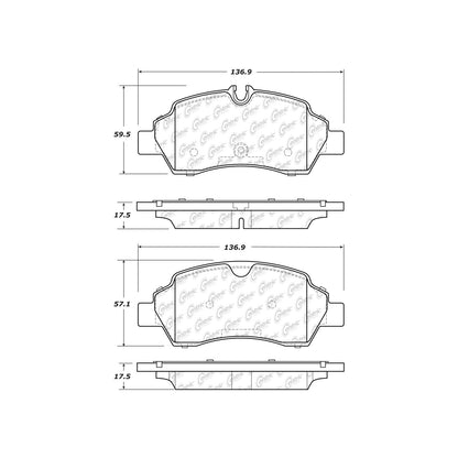 Centric Parts Disc Brake Pad Set Long wearing Semi-Metallic friction formula with noise and vibration elimination 106.17750