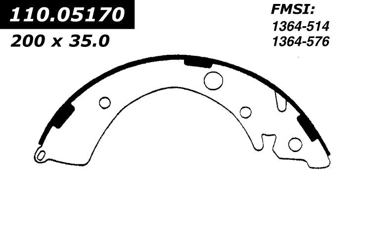 Centric Parts Drum Brake Shoe C-Tek for Acura EL 2000-1997, Honda Accord 1989-1982, Civic 2005-1992, Prelude 1983 110.05170