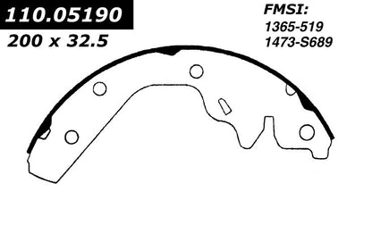 Centric Parts Drum Brake Shoe C-Tek for 1983-2005 Chrysler Dodge Vehicles 110.05190
