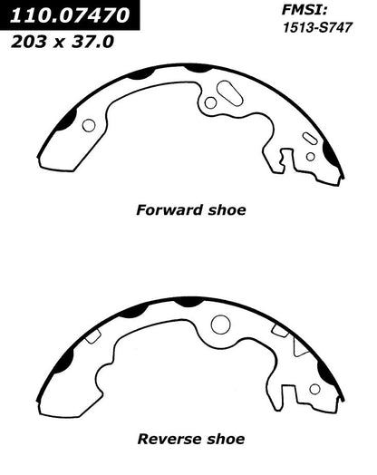 Centric Parts Drum Brake Shoe C-Tek with 100% Asbestos Free Formula for 2000-2011 Ford Focus 110.07470