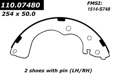 Centric Parts Drum Brake Shoe C-Tek for Most Import and Domestic Applications 110.07480