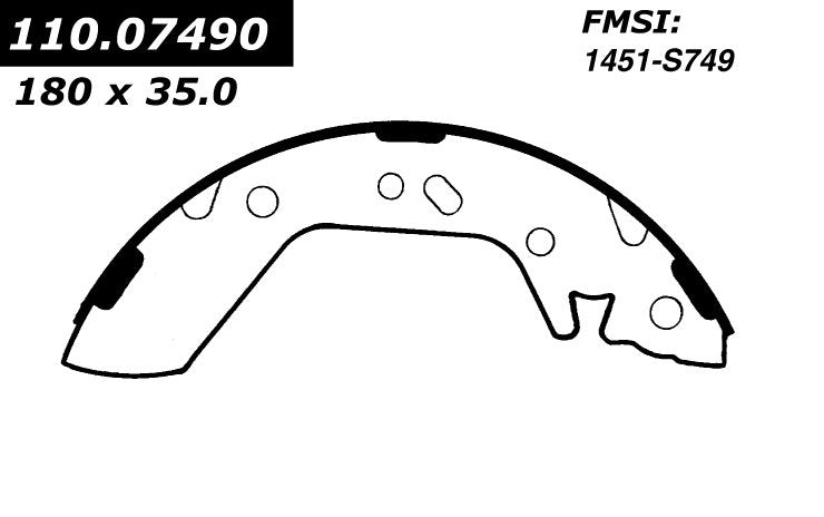 Centric Parts Drum Brake Shoe C-Tek for 2001-2003 Dodge Atos 2000-2002 Hyundai Accent 110.07490