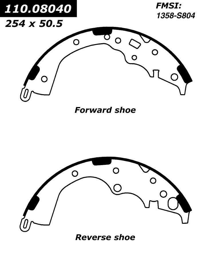 Centric Parts Drum Brake Shoe C-Tek for 2006-2015 Toyota Hiace, 2004-2010 Sienna, 2005-2022 Tacoma 110.08040