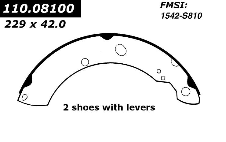 Centric Parts Drum Brake Shoe C-Tek 100% Asbestos Free with Parking Brake for 2004-2009 Chrysler PT Cruiser 110.08100