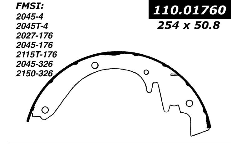 Centric Parts Drum Brake Shoe 111.01760
