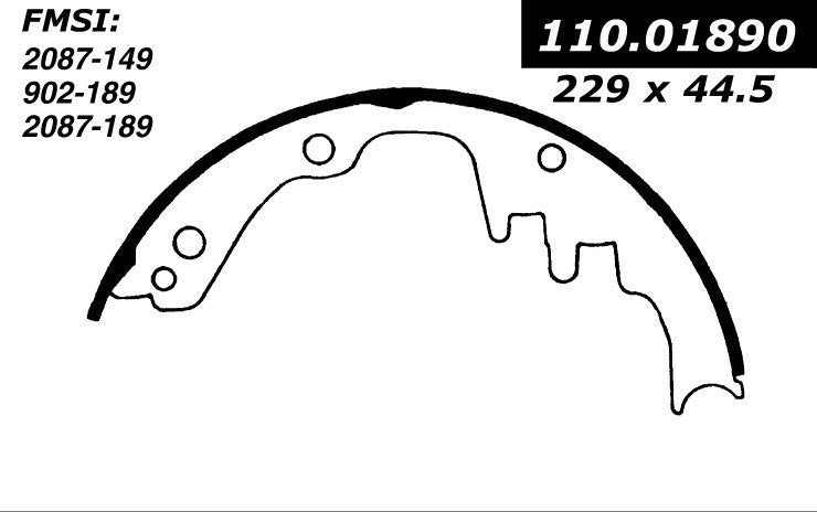 Centric Parts Drum Brake Shoe with Asbestos-Free Friction for OEM Fit 111.01890