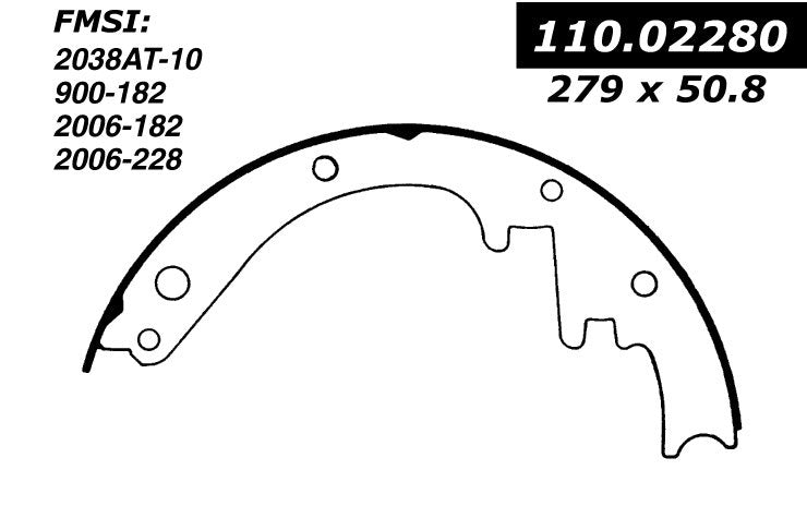 Centric Parts Drum Brake Shoe Premium with Asbestos-free friction compounds 111.02280
