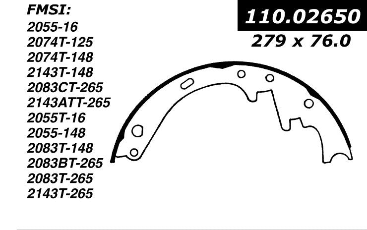Stoptech Centric Premium Brake Shoes - Front/Rear 111.02650