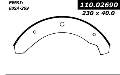 Centric Parts Drum Brake Shoe Premium for 1965-1977 Volkswagen Beetle, Karmann Ghia, Safari, Sedan, Thing 111.02690