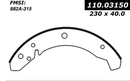 Centric Parts Drum Brake Shoe Premium for Porsche 924 1977-1982 111.03150
