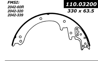 Centric Parts Drum Brake Shoe Premium with Asbestos-Free Friction for 1973 Chevrolet C20 Pickup 111.03200