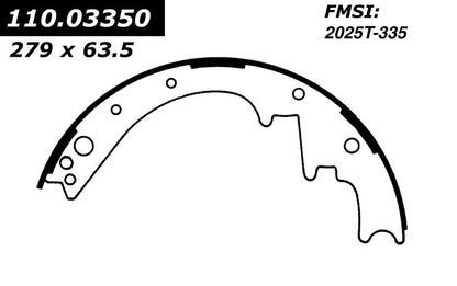 Centric Parts Drum Brake Shoe Premium for 1971-1965 Chrysler 300, 1975 Newport, 1975-1964 New Yorker 111.03350