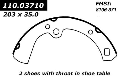 Centric Parts Premium Brake Shoes 111.03710
