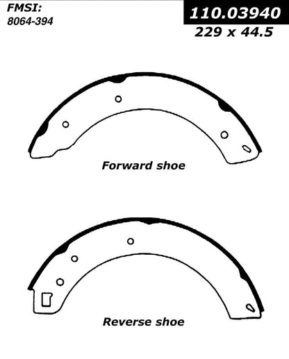 Centric Parts Drum Brake Shoe Premium for 1970-1966 Ford Cortina, 1974-1969 Mercury Capri, 1969-1965 Sunbeam Alpine, 1967-1966 Tiger 111.03940