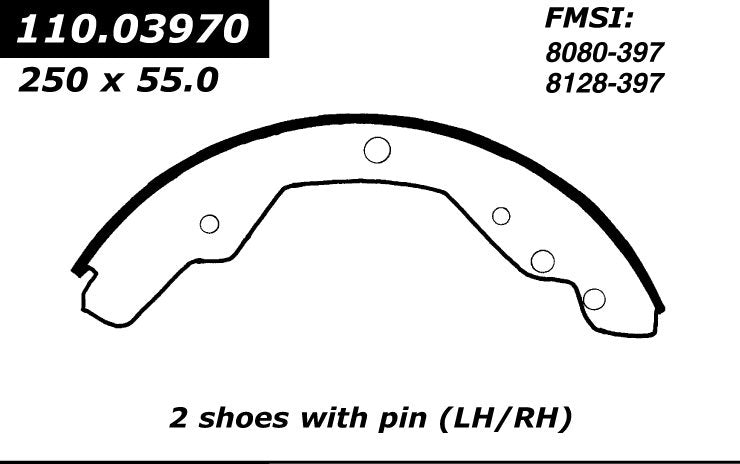 Centric Parts Premium Brake Shoes 111.03970