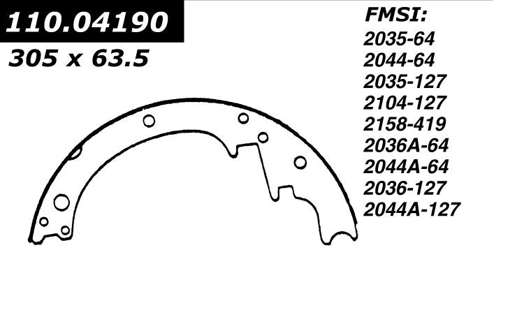 Centric Parts Drum Brake Shoe Premium Asbestos-Free 111.04190