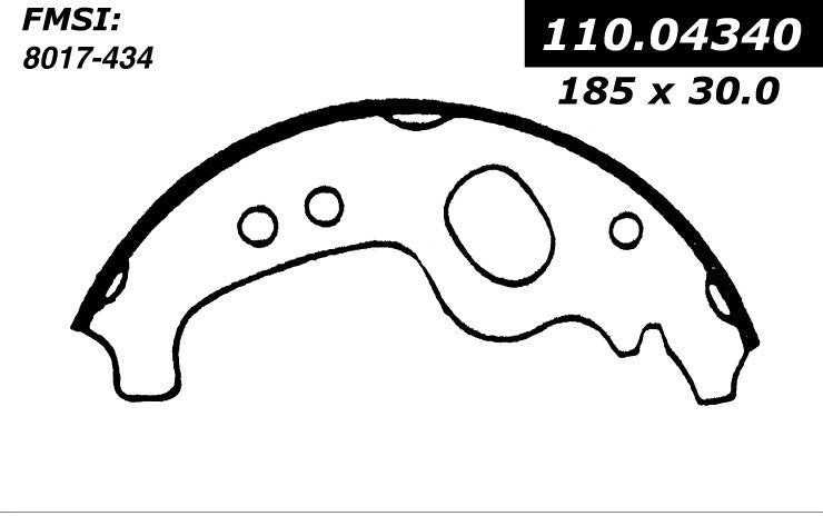 Centric Parts Drum Brake Shoe for 1971-1992 Fiat/Strada/Yugo/GV Series 111.04340