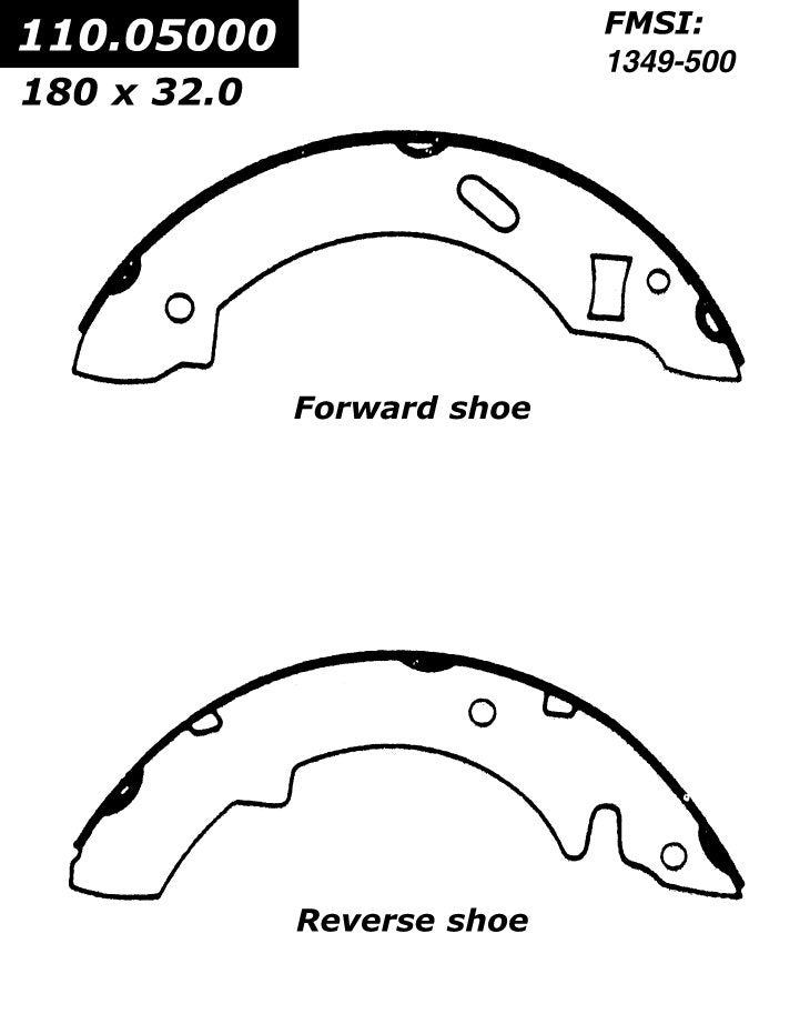 Centric Parts Drum Brake Shoe Premium for 1990-1981 Ford Escort 111.05000