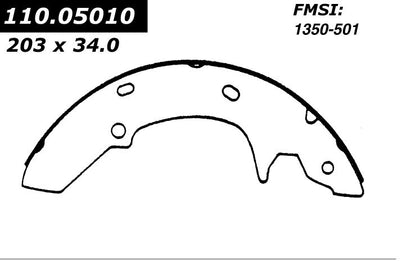 Centric Parts Premium Drum Brake Shoe for 1981-1994 Ford Escort and related models 111.05010