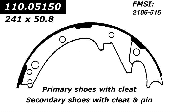 Centric Parts Premium Brake Shoes 111.05150