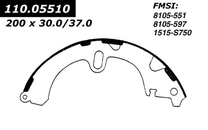 Centric Parts Drum Brake Shoe Premium with Asbestos-free friction compounds 111.05510