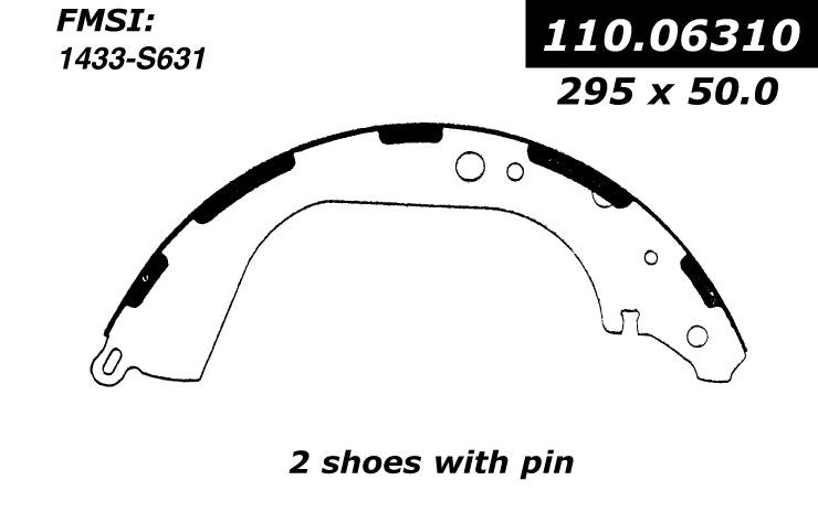 Centric Parts Drum Brake Shoe Premium with Asbestos-Free Friction 111.06310