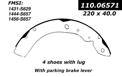 Centric Parts Drum Brake Shoe Premium with Asbestos-free Friction 111.06571