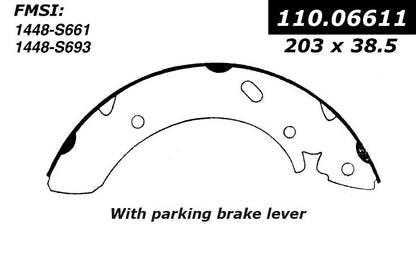 Centric Parts Drum Brake Shoe Premium 111.06611
