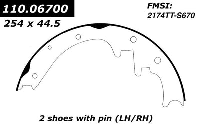 Centric Parts Drum Brake Shoe 111.06700