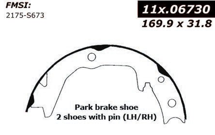 Centric Parts Premium Parking Brake Shoe 111.06730