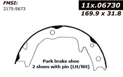 Centric Parts Premium Parking Brake Shoe 111.06730