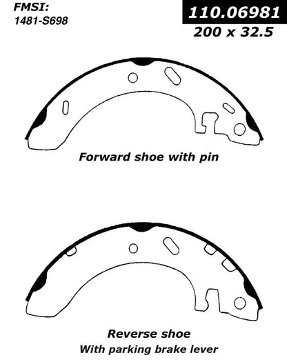 Centric Parts Drum Brake Shoe 111.06981