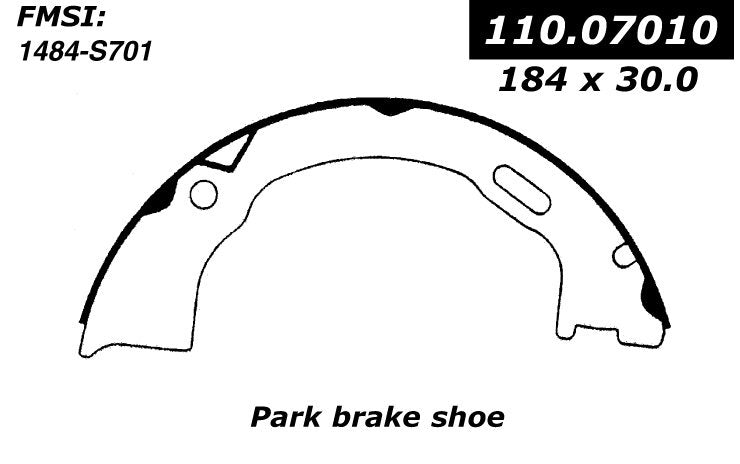 Centric Parts Parking Brake Shoe with Asbestos‑Free Friction for 1994-2005 Ford Explorer Jeep Grand Cherokee Mercury Mountaineer 111.07010
