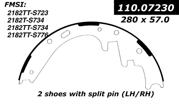 Centric Parts Drum Brake Shoe Premium 111.07230