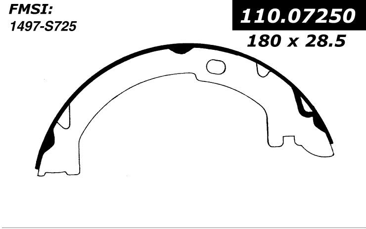 Centric Parts Premium Parking Brake Shoes 111.07250