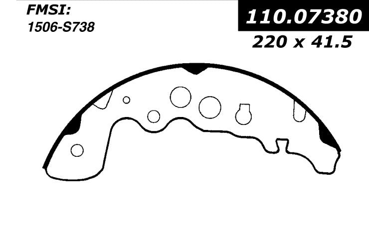 Centric Parts Drum Brake Shoe Premium 111.07380