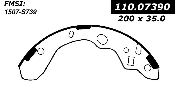 Centric Parts Drum Brake Shoe Premium with Asbestos-free Friction 111.07390