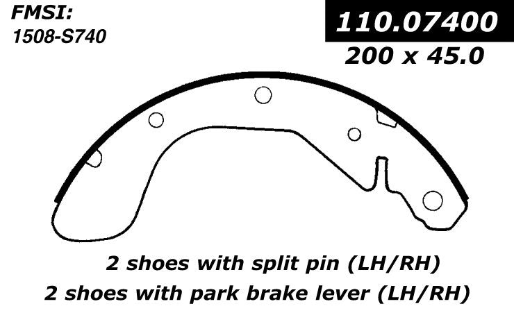 Centric Parts Drum Brake Shoe Premium 111.07400